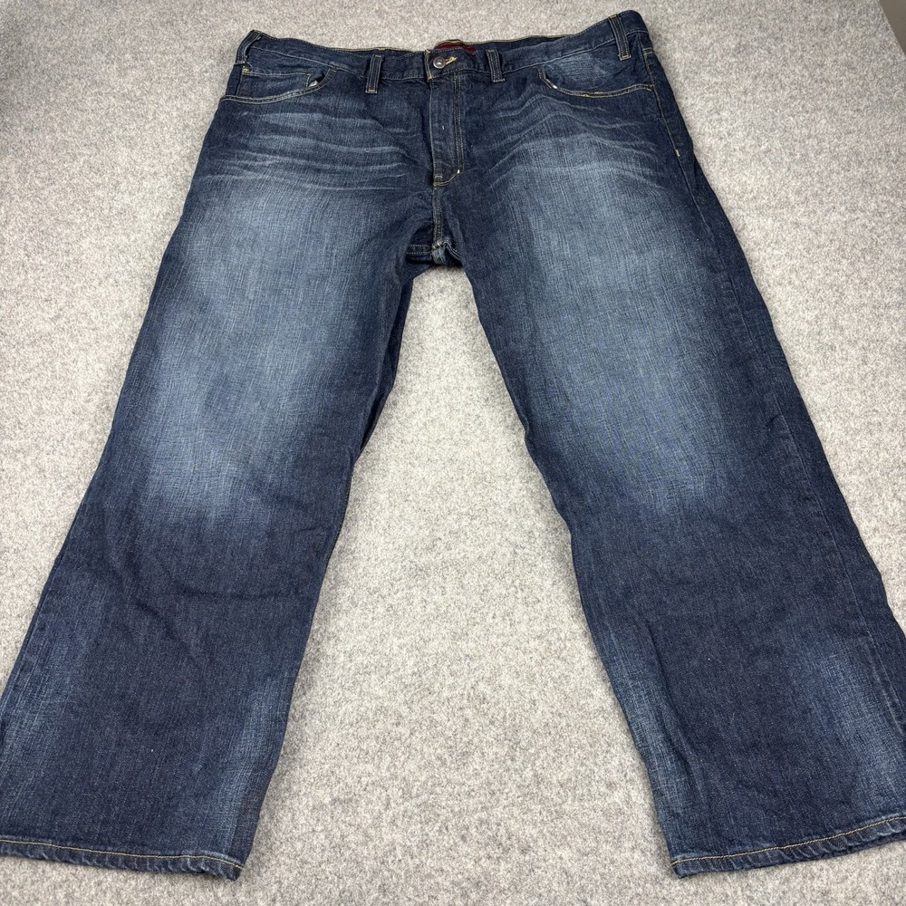 The Foundry Jeans Mens 46x29 (Fits 44x29) Dark Wash Baggy Blue Streetwear Denim